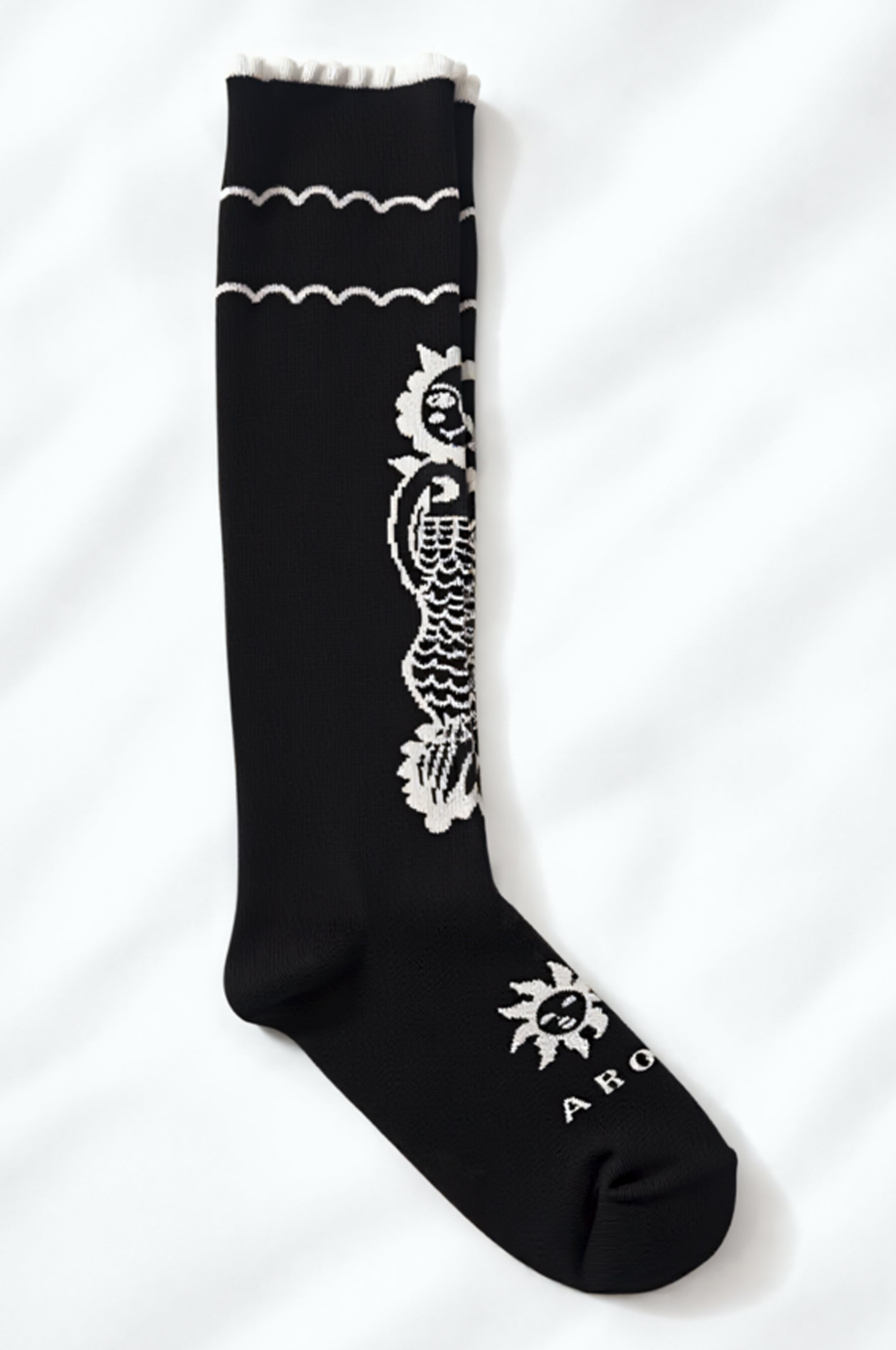 Mermaid cat scalloped socks